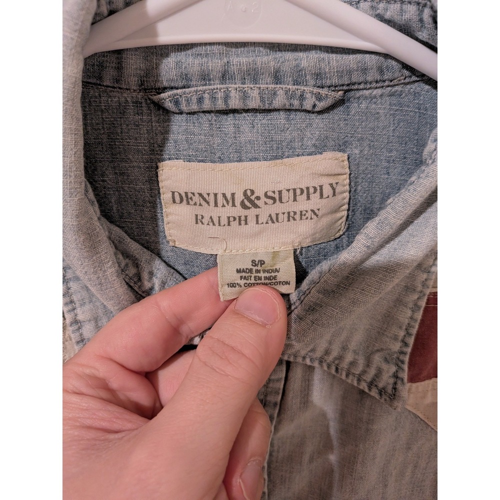Denim & Supply Ralph Lauren American Flag Western Denim Snap Shirt Small - Picture 2 of 10